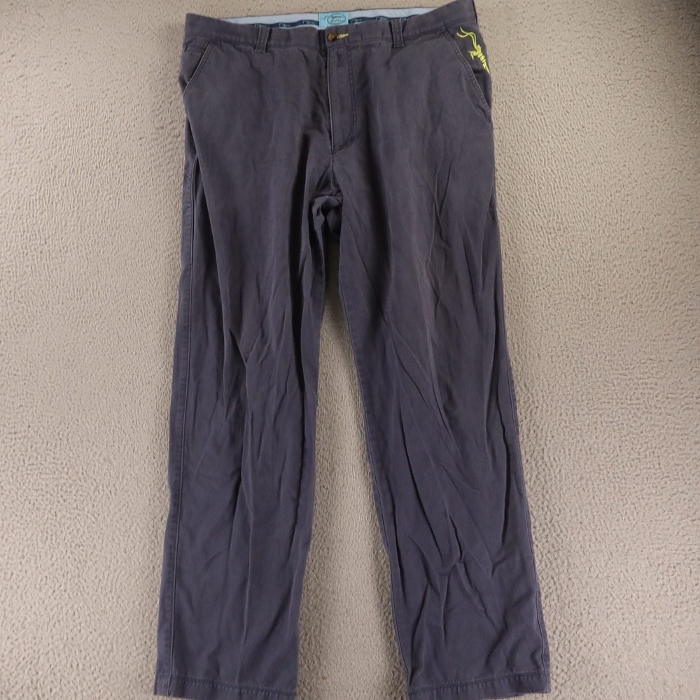 TrueFlies Pants Mens 38x32 Blue 100% Cotton Fishing Pants Outdoor Chinos
